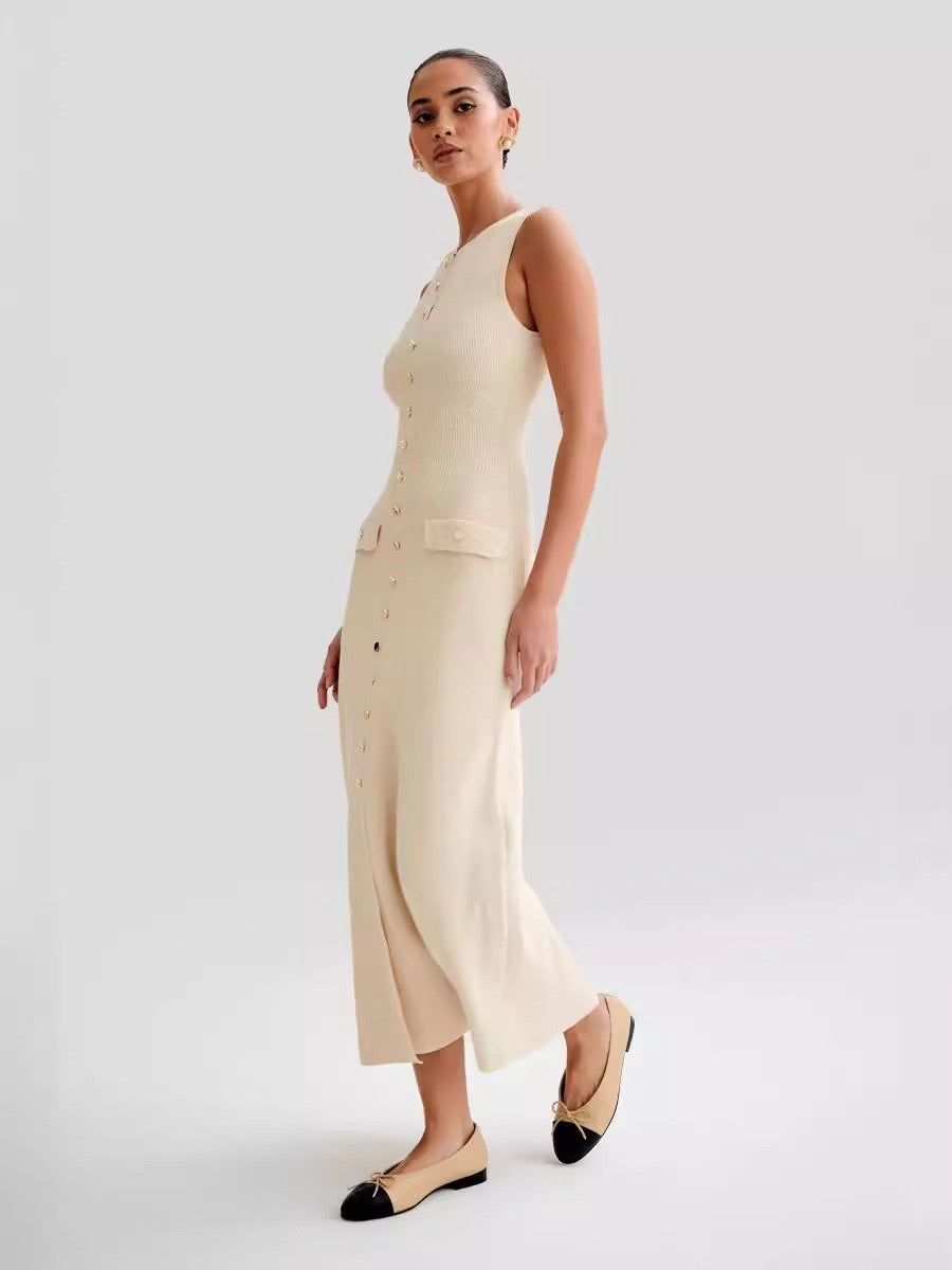 Strick-Hemdkleid mit Knöpfen