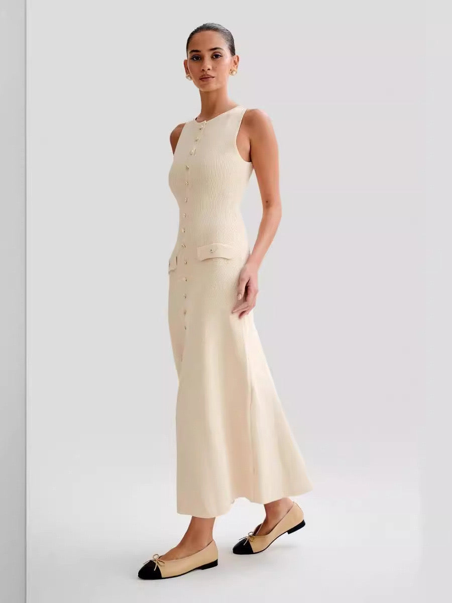 Strick-Hemdkleid mit Knöpfen