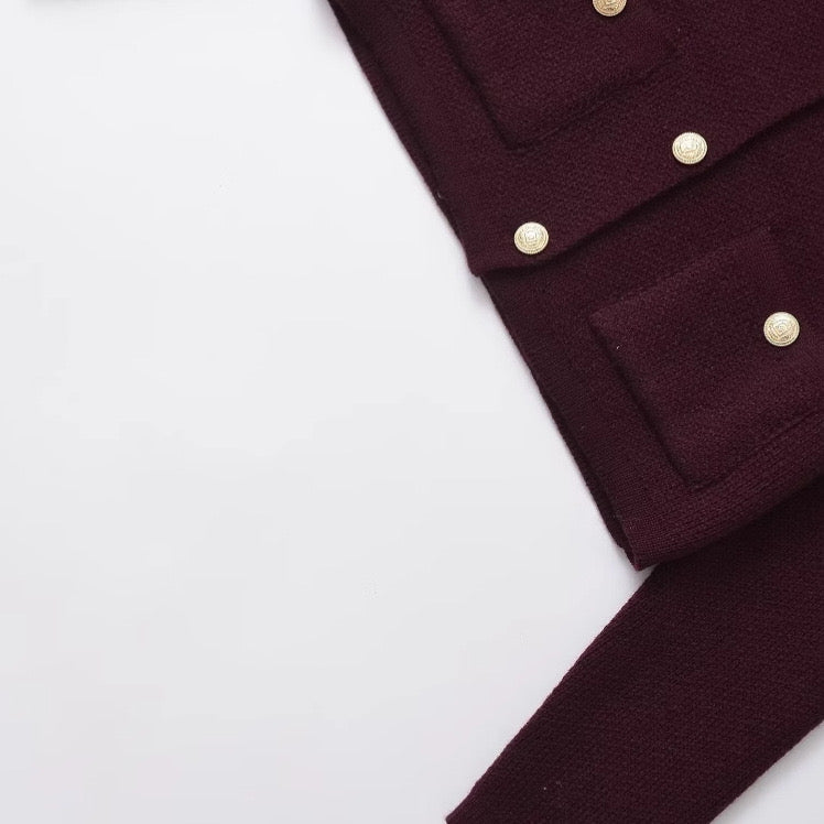 Noirea London | Strick Cardigan Bordeaux